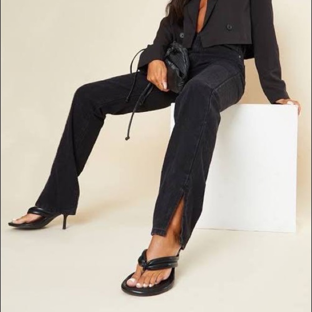 Missguided | High Waist Slit Hem Jeans